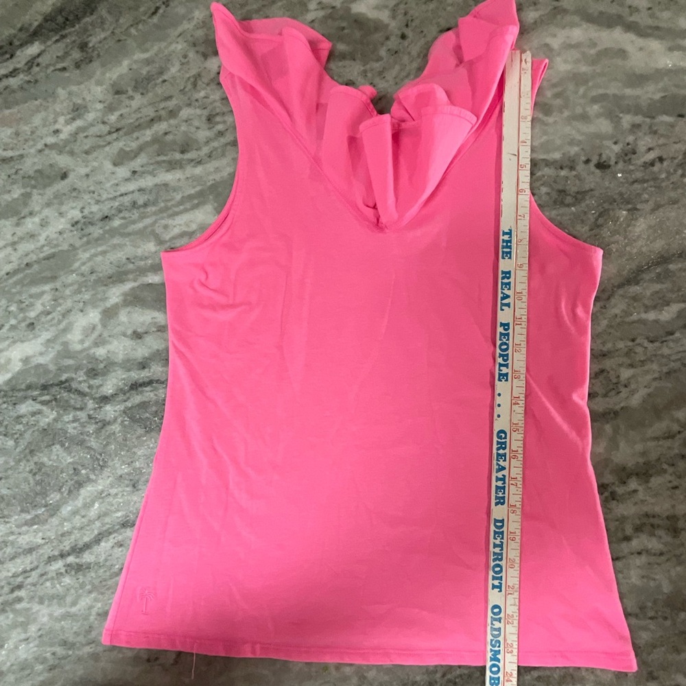 Lilly Pulitzer Alessa Pink Ruffle Top Size Small (O1) - Picture 5 of 7